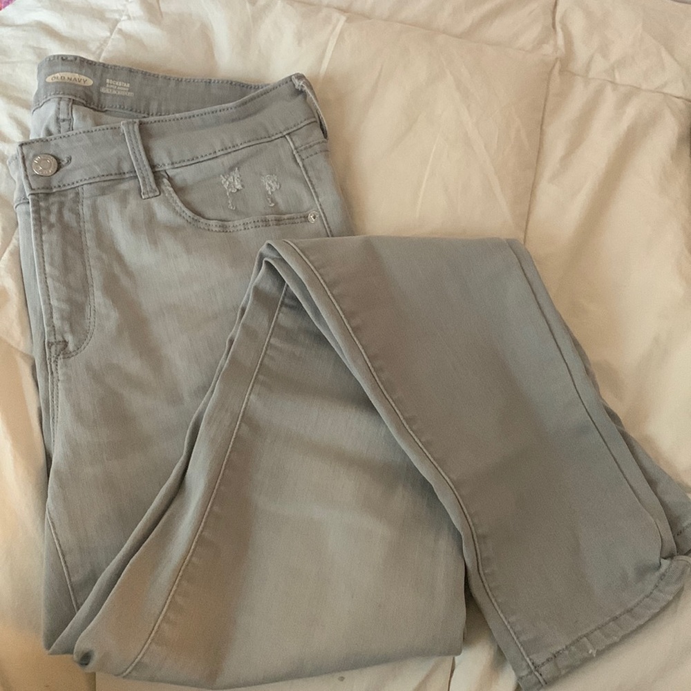 Old Navy Rock Star super skinny light grey size 8